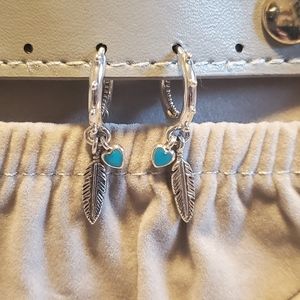 Pandora Feather hoop earring